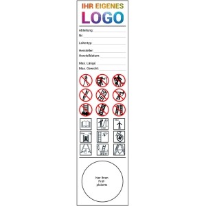Leitern grundplakette Gebrauchsanweisung mit Logo - DGUV 208-016 - Leitern und Tritte