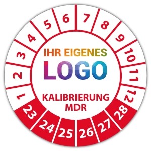 Prüfplakette Nächste Kalibrierung gemäß MDR - Prüfplaketten auf Rolle logo