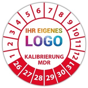 Prüfplakette Nächste Kalibrierung gemäß MDR - Prüfplaketten Medizin logo
