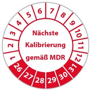 Prüfplakette Nächste Kalibrierung gemäß MDR - Prüfplaketten Medizin