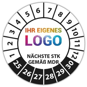 Prüfplakette Nächste STK gemäß MDR - Prüfplaketten auf Bogen logo