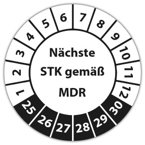 Prüfplakette Nächste STK gemäß MDR - Prüfplaketten auf Bogen