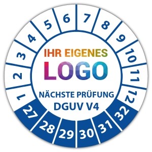 Prüfplakette Geprüft nach DGUV Vorschrift 4 nächster Prüftermin - Prüfplaketten auf Rolle logo