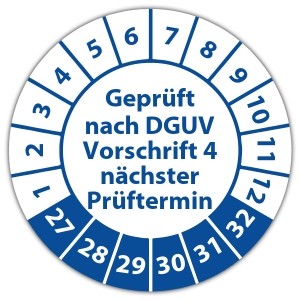 Prüfplakette Geprüft nach DGUV Vorschrift 4 nächster Prüftermin - Prüfplaketten auf Rolle