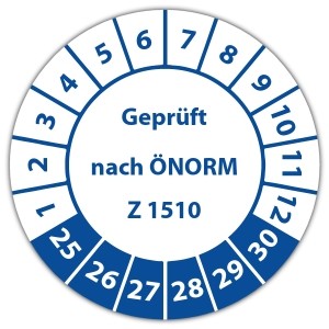 Prüfplakette Geprüft nach ÖNORM Z 1510 - Prüfplaketten auf Rolle