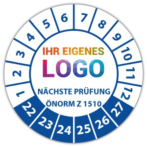 Prüfplakette Geprüft nach ÖNORM Z 1510 nächster Prüftermin - Pruefplaketten logo