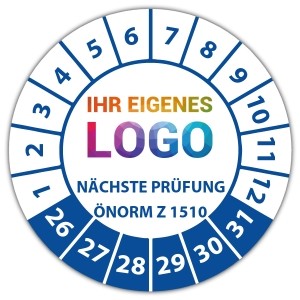 Prüfplakette Geprüft nach ÖNORM Z 1510 nächster Prüftermin - Prüfplaketten auf Rolle logo