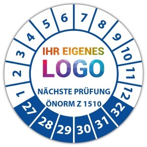 Prüfplakette Geprüft nach ÖNORM Z 1510 nächster Prüftermin - Prüfplaketten auf Rolle logo