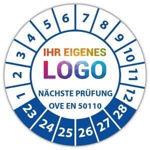 Prüfplakette Geprüft nach OVE EN 50110 nächster Prüftermin - Pruefplaketten logo