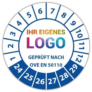 Prüfplakette Geprüft nach OVE EN 50110 - Prüfplaketten OVE / ÖNORM logo