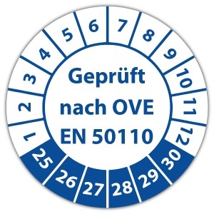 Prüfplakette "Geprüft nach OVE EN 50110"