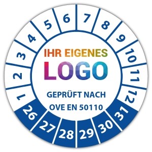 Prüfplakette Geprüft nach OVE EN 50110 - Prüfplaketten OVE / ÖNORM logo