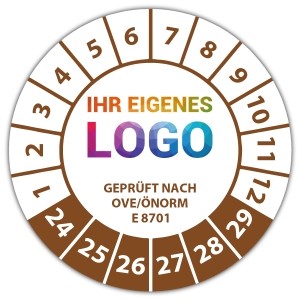 Prüfplakette Geprüft nach OVE/ÖNORM E 8701 - Prüfplaketten auf Rolle logo