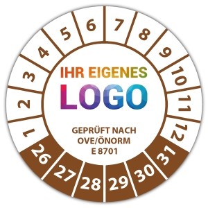 Prüfplakette Geprüft nach OVE/ÖNORM E 8701 - Prüfplaketten OVE / ÖNORM logo
