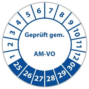 Prüfplakette Geprüft gem. AM-VO - Prüfplaketten auf Rolle