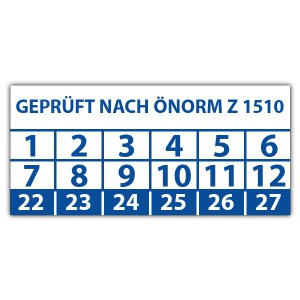 Prüfplakette Geprüft nach ÖNORM Z 1510 - Prüfplaketten OVE / ÖNORM