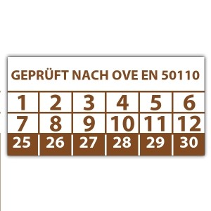 Prüfplakette Geprüft nach OVE EN 50110 - Prüfplaketten rechteck