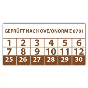 Prüfplakette Geprüft nach OVE/ÖNORM E 8701 - Prüfplaketten rechteck