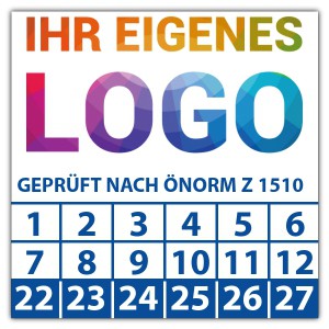 Prüfplakette Geprüft nach ÖNORM Z 1510 - Prüfplaketten Quadrat logo