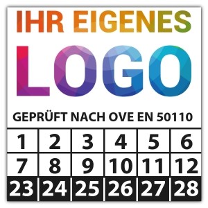 Prüfplakette Geprüft nach OVE EN 50110 - Prüfplaketten OVE / ÖNORM logo