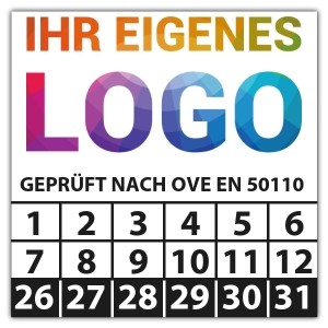 Prüfplakette Geprüft nach OVE EN 50110 - Prüfplaketten OVE / ÖNORM logo