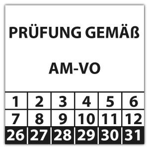Prüfplakette Prüfung gemäß AM-VO - Prüfplaketten OVE / ÖNORM