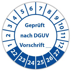 Prüfplakette Geprüft nach DGUV (eigene eingabe) - Prüfplaketten DGUV