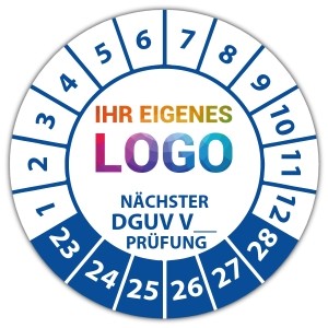 Prüfplakette Nächster DGUV Prüfung (eigene eingabe) - Prüfplaketten DGUV logo