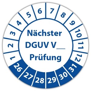 Prüfplakette Nächster DGUV Prüfung (eigene eingabe) - Prüfplaketten DGUV