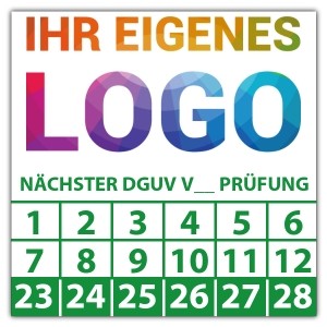 Prüfplakette Nächster DGUV Prüfung (eigene eingabe) - Prüfplaketten DGUV logo