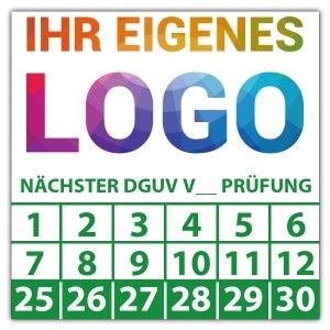 Prüfplakette Nächster DGUV Prüfung (eigene eingabe) - Prüfplaketten DGUV logo