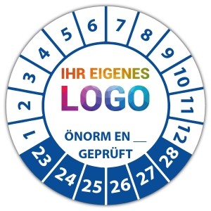 Prüfplakette Geprüft nach ÖNORM EN (eigene eingabe) - Prüfplaketten OVE / ÖNORM logo