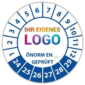 Prüfplakette Geprüft nach ÖNORM EN (eigene eingabe) - Prüfplaketten OVE / ÖNORM logo