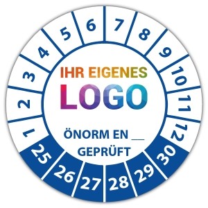 Prüfplakette Geprüft nach ÖNORM EN (eigene eingabe) - Prüfplaketten OVE / ÖNORM logo