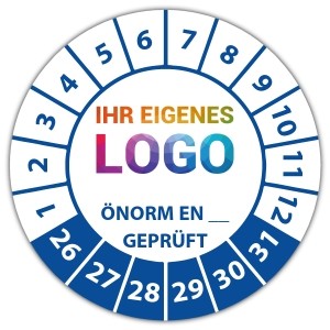 Prüfplakette Geprüft nach ÖNORM EN (eigene eingabe) - Prüfplaketten OVE / ÖNORM logo