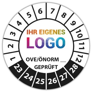 Prüfplakette Geprüft nach OVE/ÖNORM (eigene eingabe) - Prüfplaketten OVE / ÖNORM logo