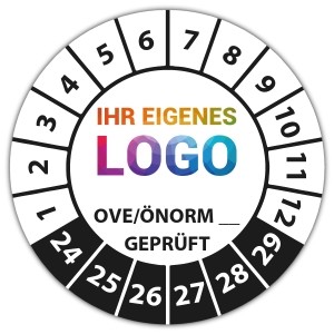 Prüfplakette Geprüft nach OVE/ÖNORM (eigene eingabe) -  logo