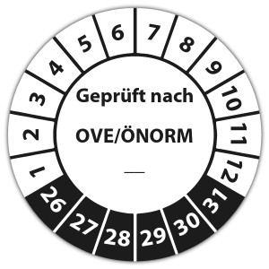 Prüfplakette Geprüft nach OVE/ÖNORM (eigene eingabe) - Prüfplaketten OVE / ÖNORM