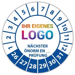 Prüfplakette Nächster ÖNORM EN Prüfung (eigene eingabe) - Prüfplaketten OVE / ÖNORM logo