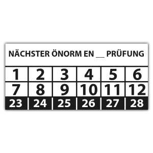 Prüfplakette Nächster ÖNORM EN Prüfung (eigene eingabe) - Prüfplaketten OVE / ÖNORM