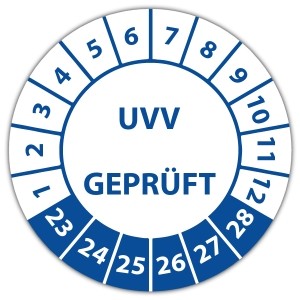 Prüfplakette Prüfplakette UVV Geprüft - DGUV Vorschrift 70 - Prüfkennzeichnung
