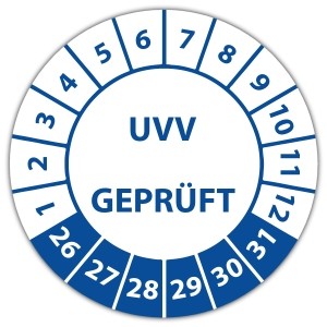 Prüfplakette Prüfplakette UVV Geprüft - Prüfplaketten UVV