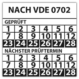 Prüfplakette doppeltes datum Nach VDE 0702 - Prüfplaketten VDE / Elektro