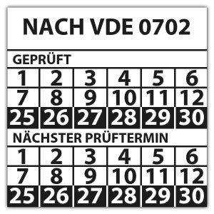 Prüfplakette doppeltes datum Nach VDE 0702 - Prüfplaketten VDE / Elektro
