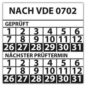Prüfplakette doppeltes datum Nach VDE 0702 - Prüfplaketten doppeltes Datum