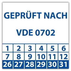 Prüfplakette Geprüft nach VDE 0702 - Prüfplaketten VDE / Elektro