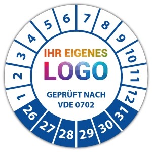 Prüfplakette Dokumentenfolie Geprüft nach VDE 0702 - Prüfplaketten Dokumentenfolie logo