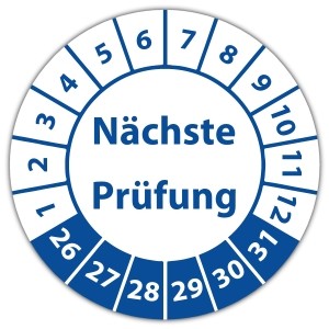 Prüfplakette Nächste Prüfung - Prüfplaketten High Tack