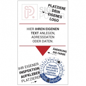 Grundplakette mit Logo und Wunschtext - Pruefplaketten